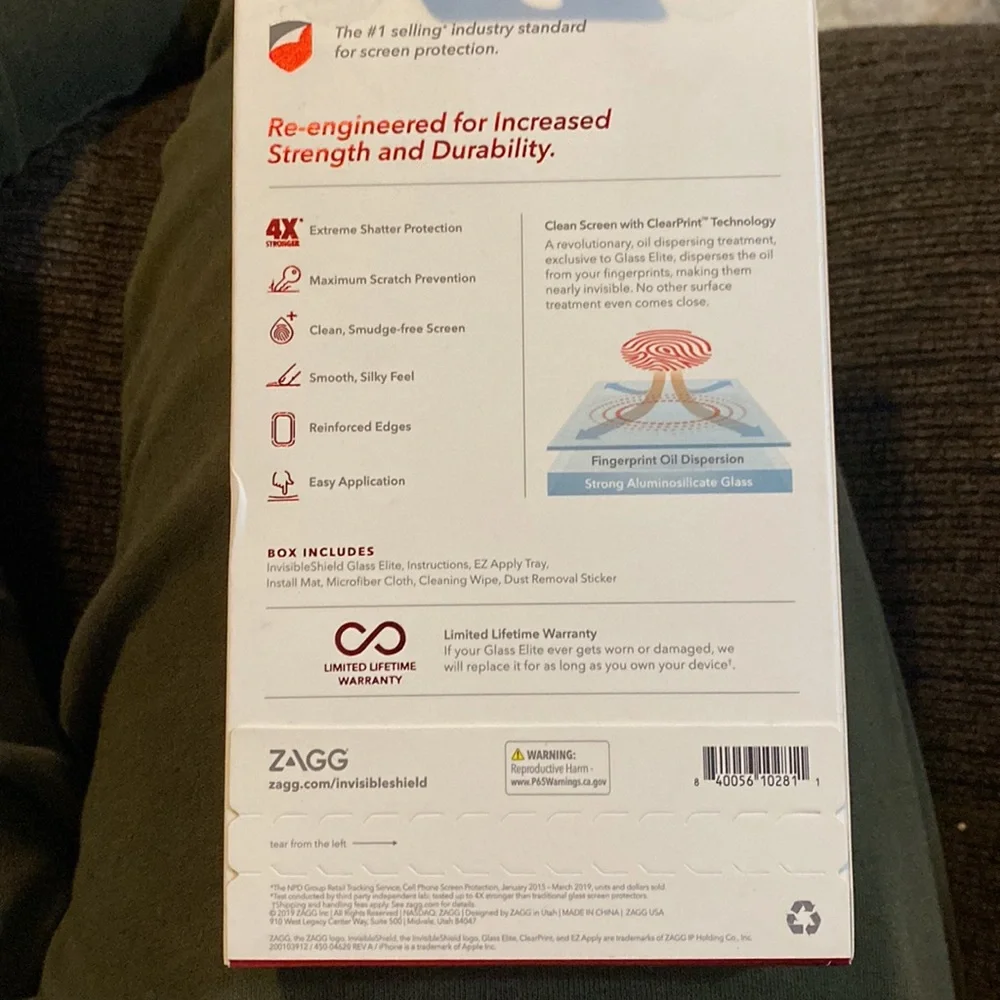 Zagg Invisible Shield Glass Elite,  New Iphone 5.8